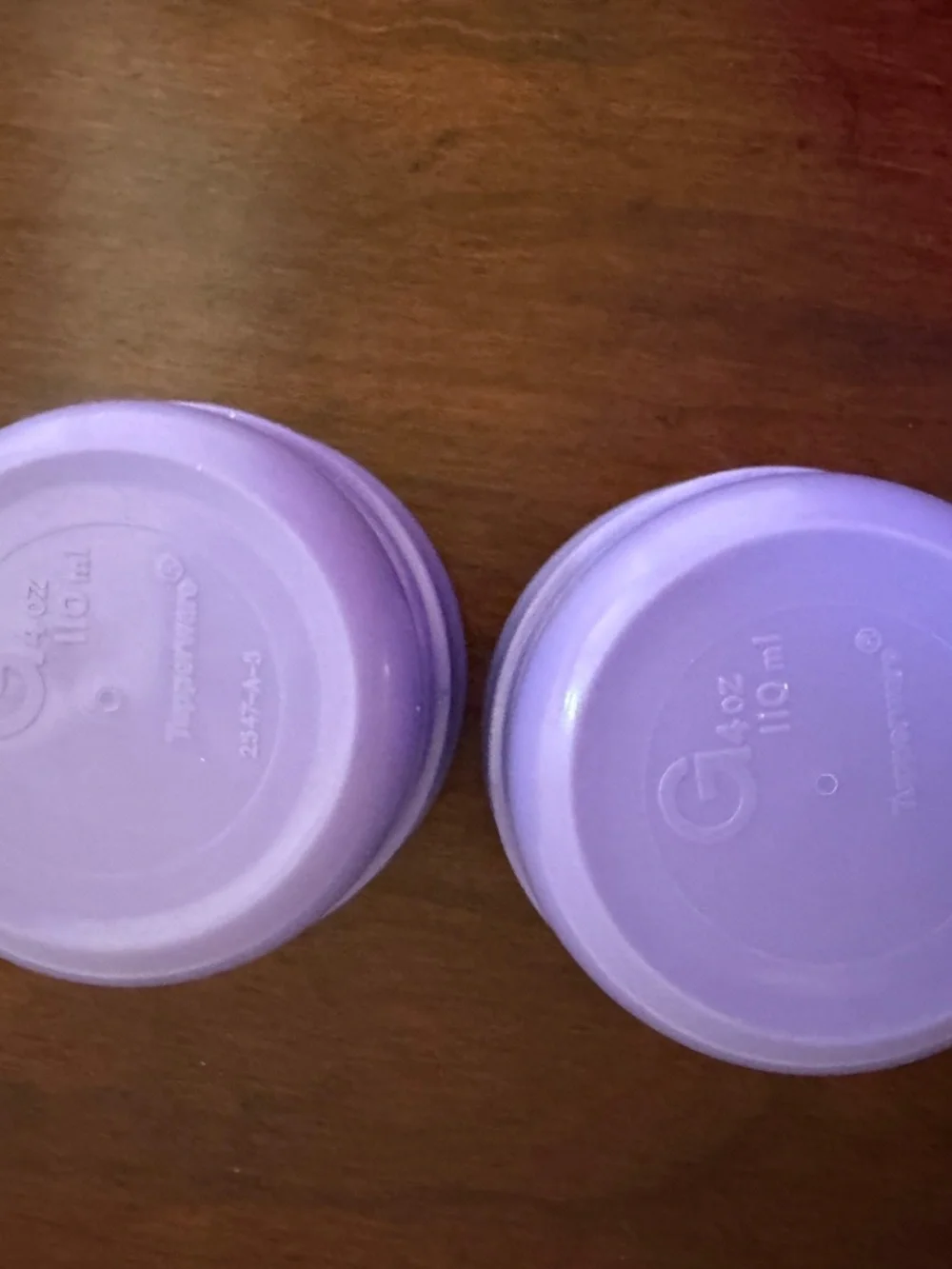 Vintage Tupperware Snack Be Nimble Purple Container Cup, Pink, Yellow, Teal Lid